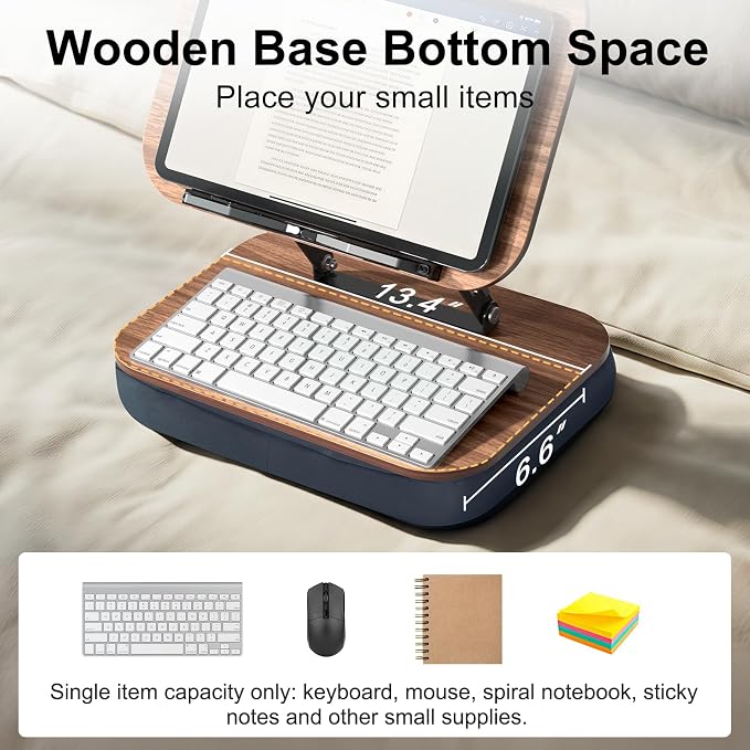 Lap Bean Bag Book Holders for Reading Hands Free, Adjustable Book Stand | Hands-Free Reading Pillow Stands with Page Clips, Book Holder Rest for Bed Desk Couch, Recipe Kitchen Readers Lovers Gifts - Image 6