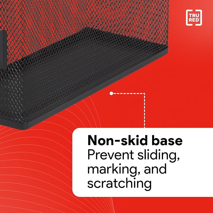Staples TRU RED Metal Magazine File Organizer, Black - Top - Loading Desktop File Holder with Handle, Holds Up to 1000 Sheets - Image 5