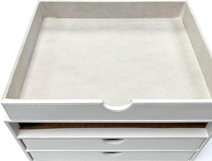 UnionBasic Document Organizer, 3-Drawer File Cabinet Document Storage Box, Office Desktop Filing Organizer, White - Image 9