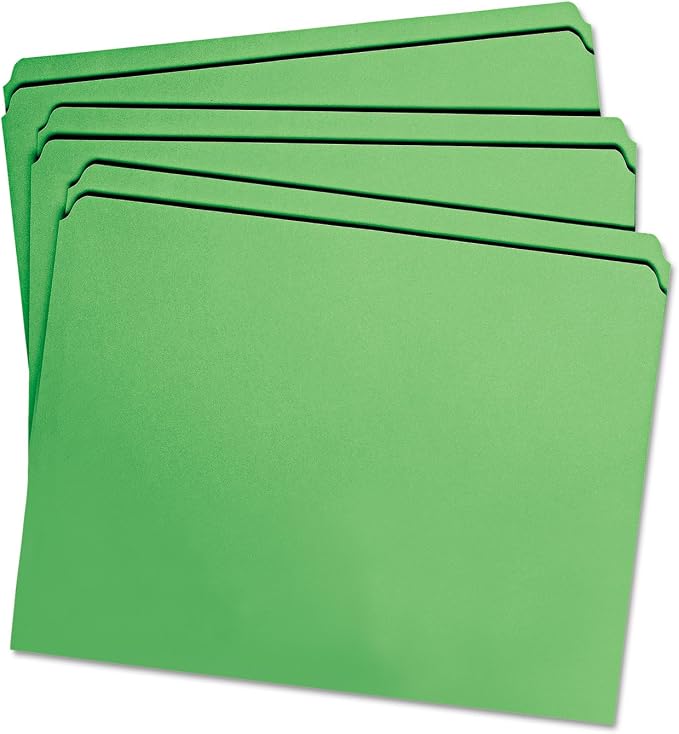 Smead File Folder, Reinforced Straight-Cut Tab, Letter Size, Green, 100 per Box (12110) - Image 4