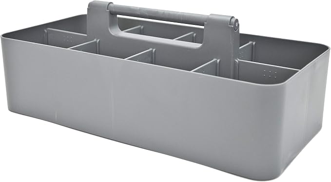 -Large Portable Caddy, DIY Dividers, 8 Compartments, School Office Supplies Home Business Organizer,Portable Basket with Handle Storage Made in USA (3 PACK, Orion Gray) - Image 4