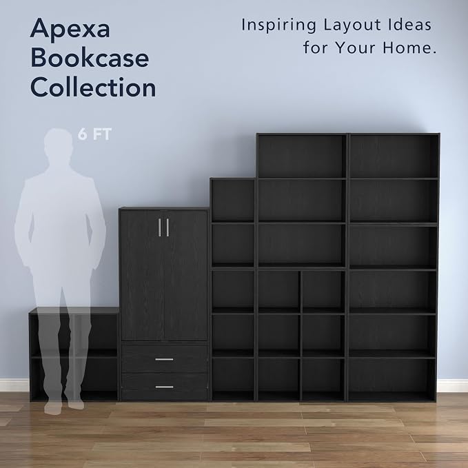 Homes: Inside + Out Apexa 2-Drawer Wooden Stackable Storage Drawers, Small Food Pantry Cabinet, Cajonera De Madera, Underbed Drawer Dorm Teen Room Decor & Bedroom, Home Office, Kitchen, Black - Image 7