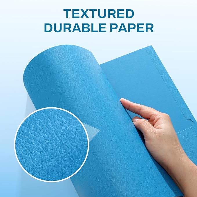 SUNEE Folders with Pockets(125 Pack, Blue), 2 Pocket Folders Fit Letter Size Paper, Paper File Folder for School Office Home Business - Image 3