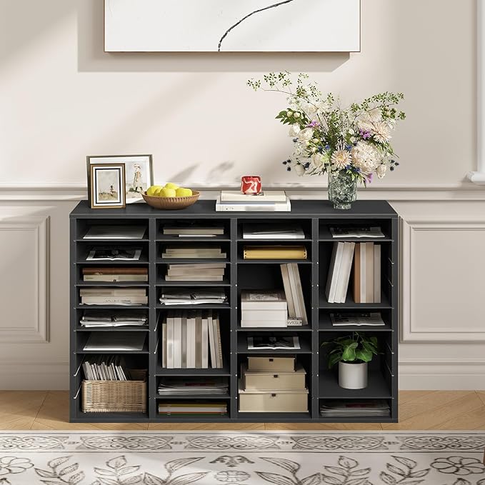 HOOBRO Wooden Literature Organizer, 36-Slot Mail Sorters, Removable Classroom Mailbox, Student Mailboxes for Classroom, Paper Storage Organizer, for Home, Office, Black BK36WF01 - Image 3