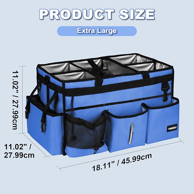 Extra-Large Wearable Cleaning Caddy With Detachable Divider,Cleaning Caddy For Cleaning Supplies Large Cleaning Supply Caddy With Adjustable Shoulder Strap & Waist Belt For Cleaners - Image 2