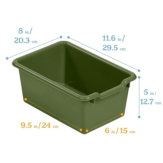 ECR4Kids Scoop Front Storage Bin, Multipurpose Organization, Earthtone, 20-Piece - Image 2