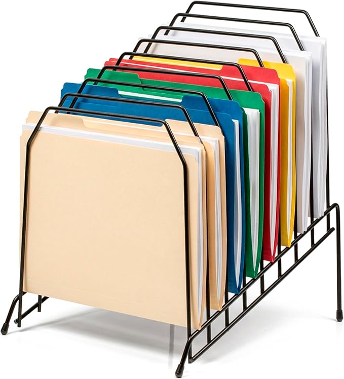 Officemate Large Incline 8 Compartment Wire Caddy, Black, 8.5 x 10.375 x 12.625 Inches by Officemate