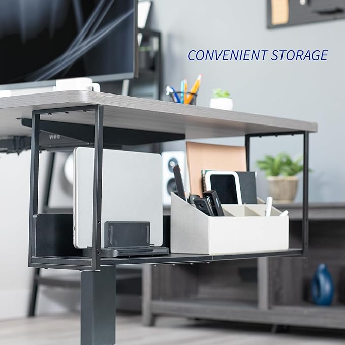 VIVO Under Desk 30 x 7 inch Storage Shelf, Office Accessory Holder for Supplies, Gaming Devices, and More, Workstation Organizer, Black, DESK-SHELF30-UB - Image 4