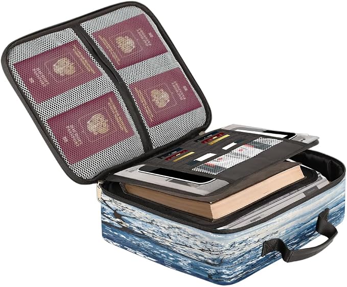 File Organizer Abstract Trees Document Organizer with Handle Portable File Organizer Bag Home Travel Storage Bags for Files Laptop Certificates - Image 2