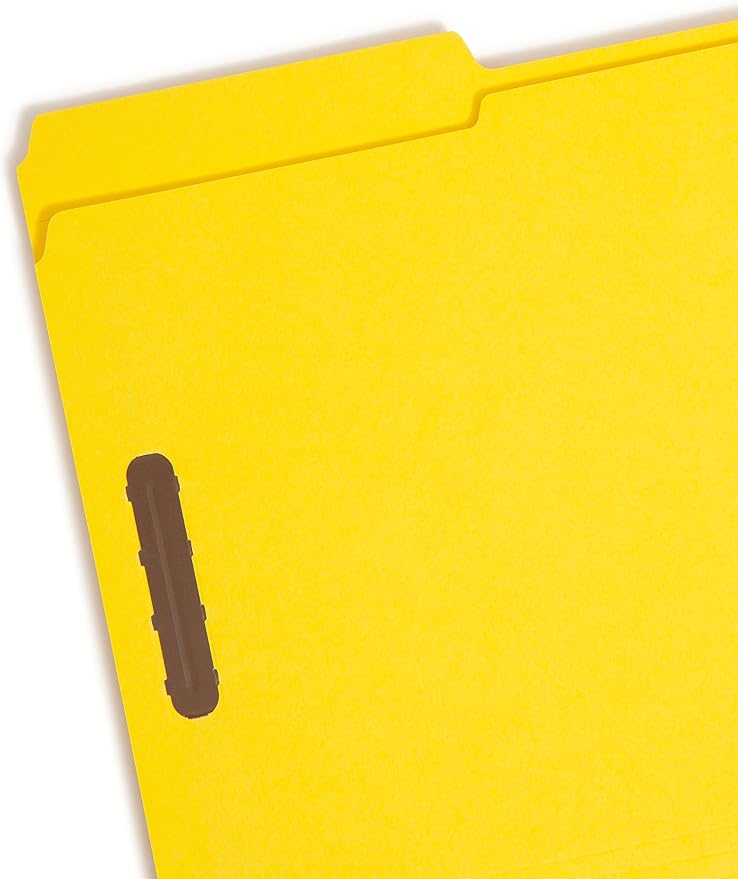 Smead Fastener File Folder, 2 Fasteners, Reinforced 1/3-Cut Tab, Legal Size, Yellow, 50 per Box (17940) (Pack of 1) - Image 3