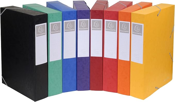 Exacompta - Ref 50601E - Pressboard Filing Box - 250 x 330mm in Size, Suitable for Holding A4 Documents, 6cm Spine, 600gsm Genuine Pressboard, Spine Label - Black - Image 3
