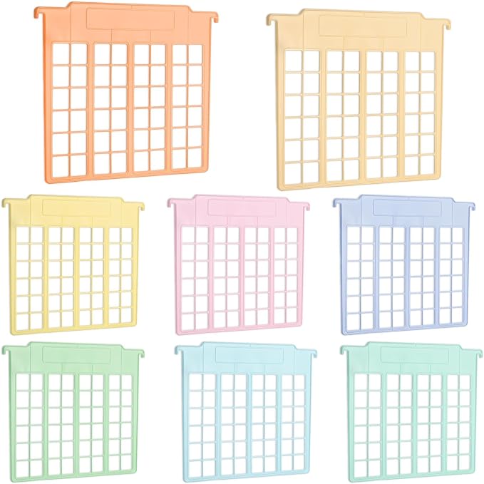 party greeting 8 Pack File and Folder Dividers 9.4x12.7 Inch Plastic Hanging Filing Cabinet Dividers Organizers Insertable File Separators Supplies for Office Drawer Organization (Pastel) by partygreeting