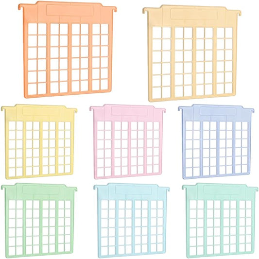 party greeting 8 Pack File and Folder Dividers 9.4x12.7 Inch Plastic Hanging Filing Cabinet Dividers Organizers Insertable File Separators Supplies for Office Drawer Organization (Pastel) by partygreeting