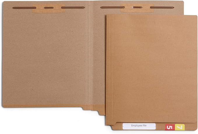 Blue Summit Supplies 50 Brown Fastener File Folders, Reinforced Metal Pronged Tab Files, Letter Size, Kraft | Reinforced end tab, letter size, 11pt, 2 prong bonded fasteners, for medical files, reports, and office records - Image 4