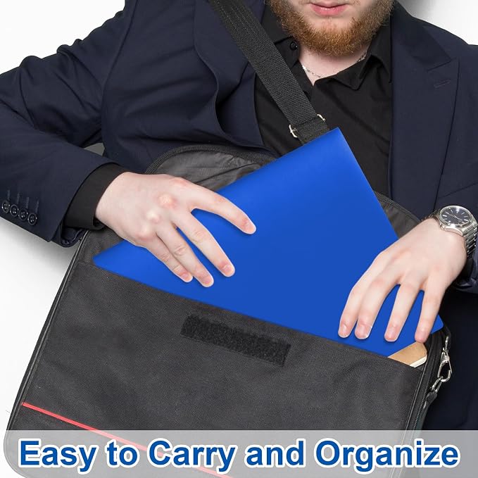 12-Pack Plastic Folders with Pockets,2-Pocket Poly Folders Holds 8-1/2" x 11" Paper for School/Office/Home, Blue - Image 6