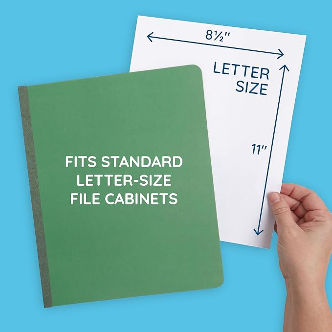 Blue Summit Supplies 10 Green Classification Folders, 3 Divider, Letter | Heavy duty 25pt green pressboard, 3 dividers, 2 in expansion, 2 prong, medical records and client files - Image 2