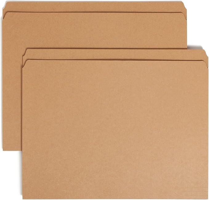 Smead File Folder, Reinforced Straight-Cut Tab, Letter Size, Kraft, 100 Per Box (10710) by SMEAD