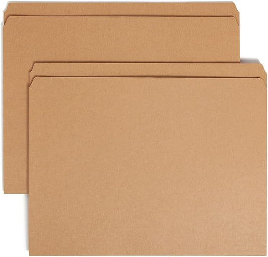 Smead File Folder, Reinforced Straight-Cut Tab, Letter Size, Kraft, 100 Per Box (10710) by SMEAD