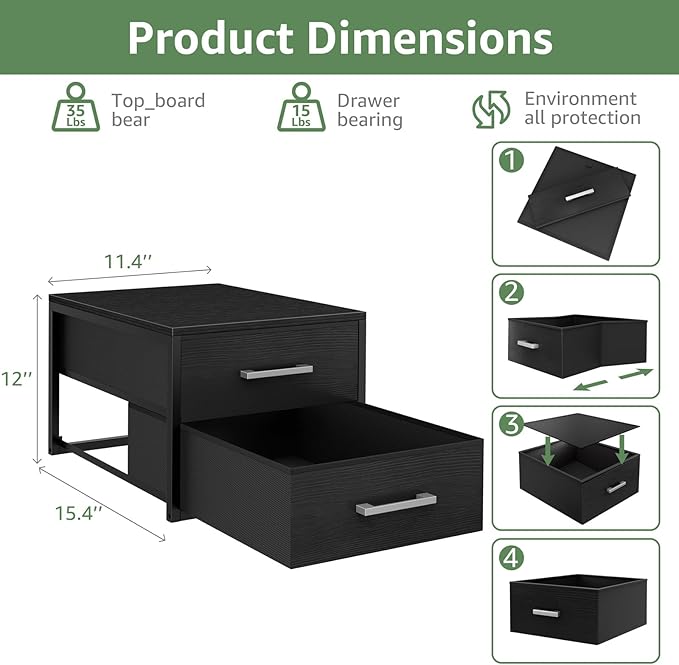 BOLUO Stackable Storage Drawers Narrow Closet Organizers and Storage Fabric Black 2 Drawer Dresser for Bedroom Modern - Image 3