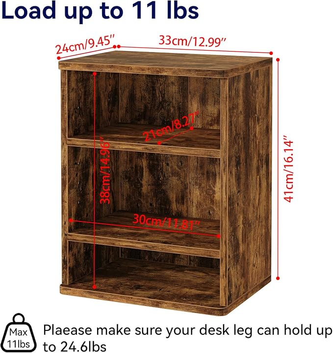 IBUYKE Under Desk Storage Cabinet Clamp on Desk Legs Shelf UTMZ012H | Adjustable Shelf, for Standing Desks Shelf, for Office,Elevating Your Workspace - Image 3