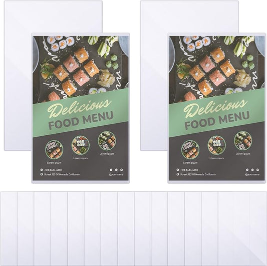 15 Pcs 11" x 17" Rigid Print Protectors, Heavy Duty Hard Plastic Sheet Page Protectors Crystal Menu Holder Clear Poster Sleeve Top Loading Frame for Magazine Photo Paper Poster Prints by Henoyso