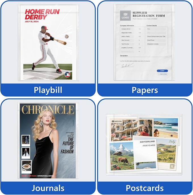 25 Pcs Magazine & Comic Book Protector Sleeves with 25 Backing Boards - Full Archival Set, Acid-Free Plastic Sleeves & Hard Boards for Collectors - Image 5