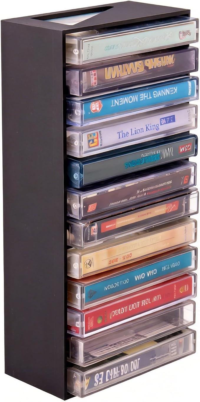 Cassette Tape Storage Organizer Holder - Large Capacity Organizer for Music Enthusiasts, Durable Plastic Design for Home, Space-Saving Solution for Cassette Collections by QUPIVA