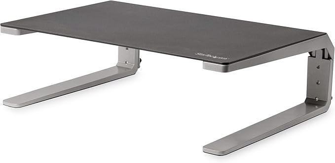 StarTech Monitor Riser Stand for up to 32in, Steel and Aluminum (MONSTND) | For up to 32" (22lb/10kg) Monitor, Computer Monitor Riser, Height Adjustable by StarTech