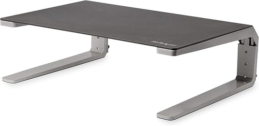 StarTech Monitor Riser Stand for up to 32in, Steel and Aluminum (MONSTND) | For up to 32" (22lb/10kg) Monitor, Computer Monitor Riser, Height Adjustable by StarTech