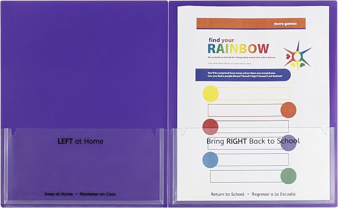 C-Line Classroom Connector School-to-Home Folders, Purple, 25 per Box (32009) - Image 3