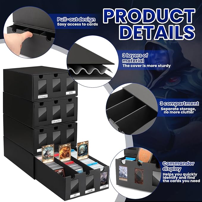 AOBOPLE Card Storage Box,12000+ Cardboard Trading Card Boxes with 72 Card Dividers,Labels and Tape,Bulk Card Storage for MTG TCG PTCG Commander Display - Image 5