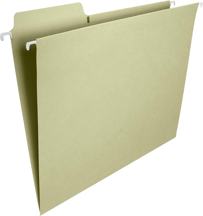 Smead FasTab Hanging File Folder, 1/3-Cut Built-in Tab, Letter Size, Blue, 20 per Box (64099) & FasTab Hanging File Folder, 1/3-Cut Built-in Tab, Letter Size, Moss, 20 per Box (64082) - Image 5