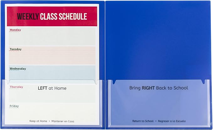 C-Line Classroom Connector School-to-Home Folders, Blue, 10 per Box (32505) (Pack of 10) - Image 3