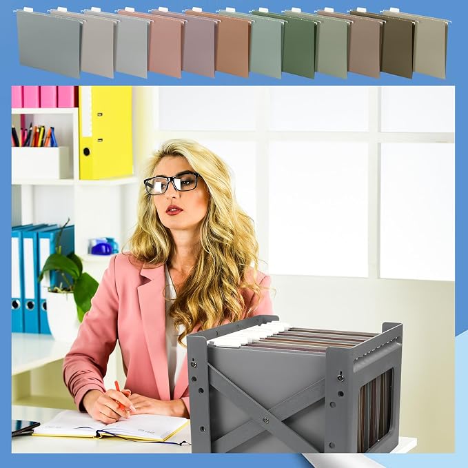 Yaomiao 24 Pcs 11.6 x 9 Inches Decorative Hanging File Folders with Tabs Letter Size File Organizer Multicolor Hanging Folders for Home Classroom Office School Supplies, 12 Color (Morandi Color) - Image 7