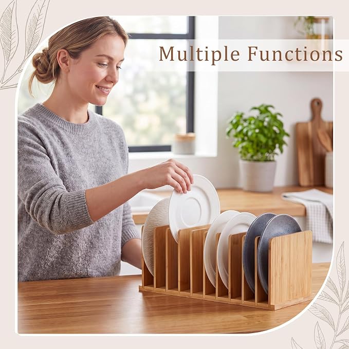 Suzile Bamboo File Mail Organizer for Desk, 10 Slot Vertical File Sorter,Letter Sorter, Desktop Mail Holder, Wooden Office Desk Organizer Countertop Paper Holders for Documents, Envelope - Image 6