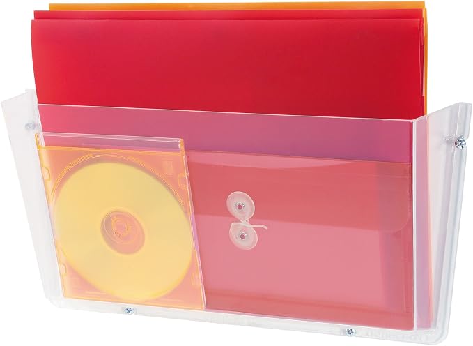 Deflecto Unbreakable DocuPocket, Wall File Organizer, Letter Size, Clear, Single Pocket, 14.5" x 3" x 6.5" (63201) - Image 6