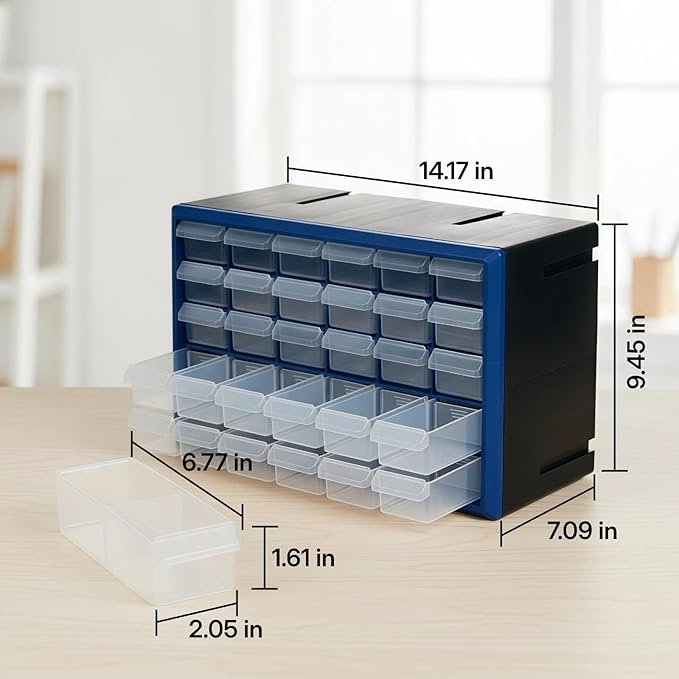 Northsky 30-Drawer Small Parts Cabinet, Stackable, Clear, 14.17 × 7.09 × 9.45 in 30 * Clear - Image 3