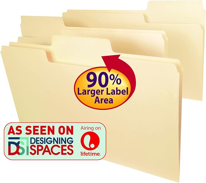 Smead SuperTab File Folder, Oversized Reinforced 1/3-cut Tab, Guide Height, Legal Size, Manila, 100 Per Box (15395) - Image 8
