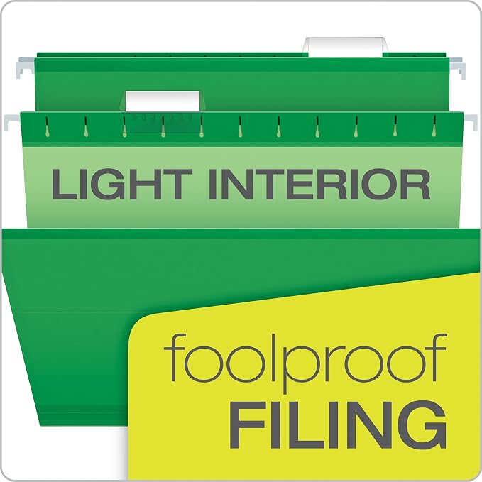 Pendaflex Reinforced Hanging Folders, Legal Size, Bright Green, 1/5 Cut, 25/BX (4153 1/5 BGR) (Pack of 2) - Image 7