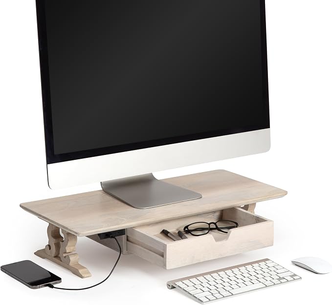 Anji Mountain Monitor Stand - Desktop Organizer & Laptop Riser, Ergonomic Monitor Riser, Space-Saving Monitor Stand for Desk, Durable Construction, Easy Assembly, Ideal for Home & Office by AnjiMountain