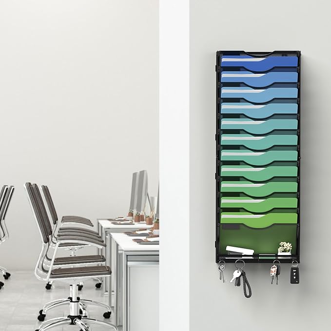 Kuntine.B Wall File Organizer Office Hanging Magazine Holder Wall File Organizer for Office Home - Image 6