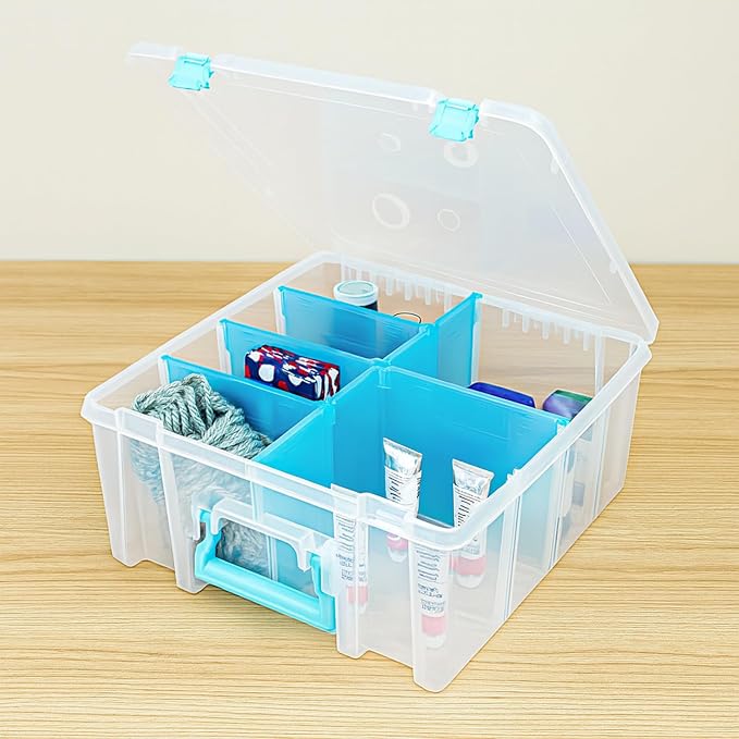 ArtBin Super Satchel Double Deep Compartment Box - Art Storage with 8 Removable Compartments, Smart Closure for Craft Supplies - Image 6