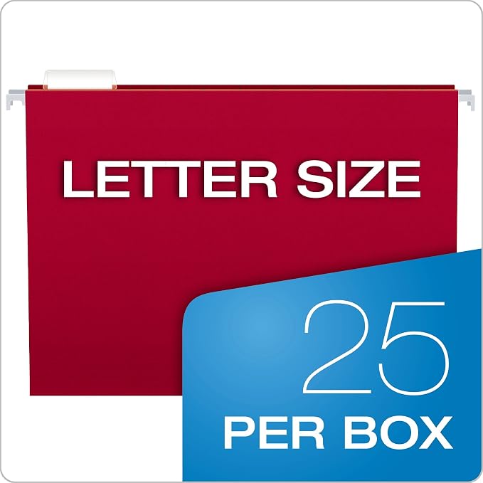Pendaflex Hanging File Folders,Letter Size,Assorted Colors,1/5-Cut Adjustable Tabs,25 Per Box (81663),(Pack of 10) - Image 5