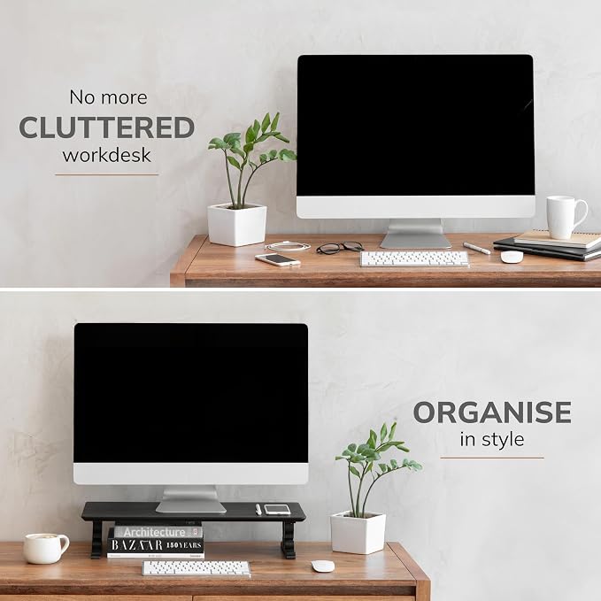 Anji Mountain Monitor Stand - Desktop Organizer & Laptop Riser, Ergonomic Monitor Riser, Space-Saving Monitor Stand for Desk, Durable Construction, Easy Assembly, Ideal for Home & Office - Image 4