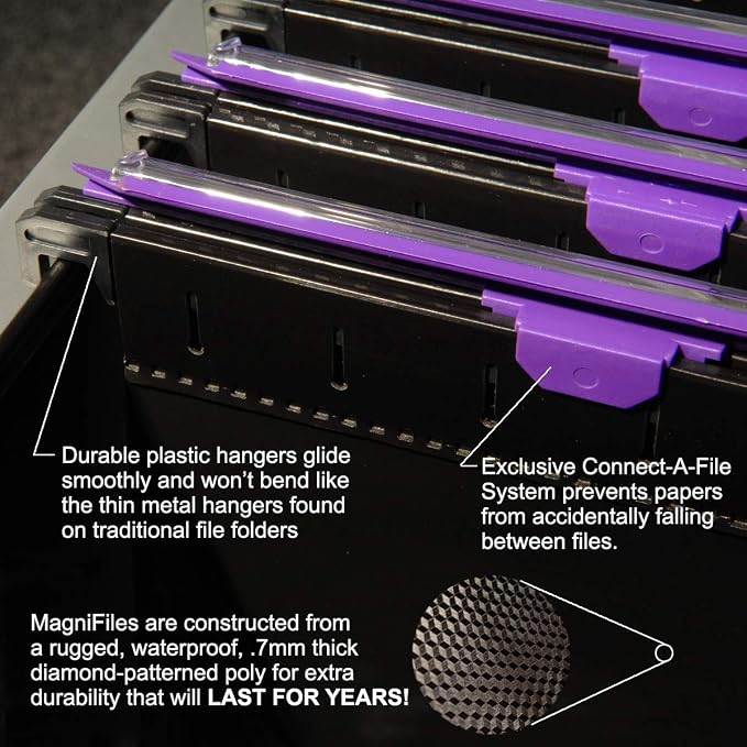 Ultimate Office MagniFile V-Bottom Hanging File Folders, Set of 10 Assorted | 11" Magnified Lens DOUBLES The Size of File Titles to FIND FILES FAST and Allows for Longer File Descriptions. Letter Size - Image 4