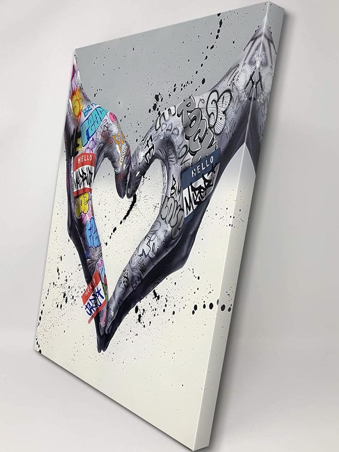 Mistyefly Colorful Wall Art - Pop Graffiti Art Canvas Decor for Home (12''Wx18''H)