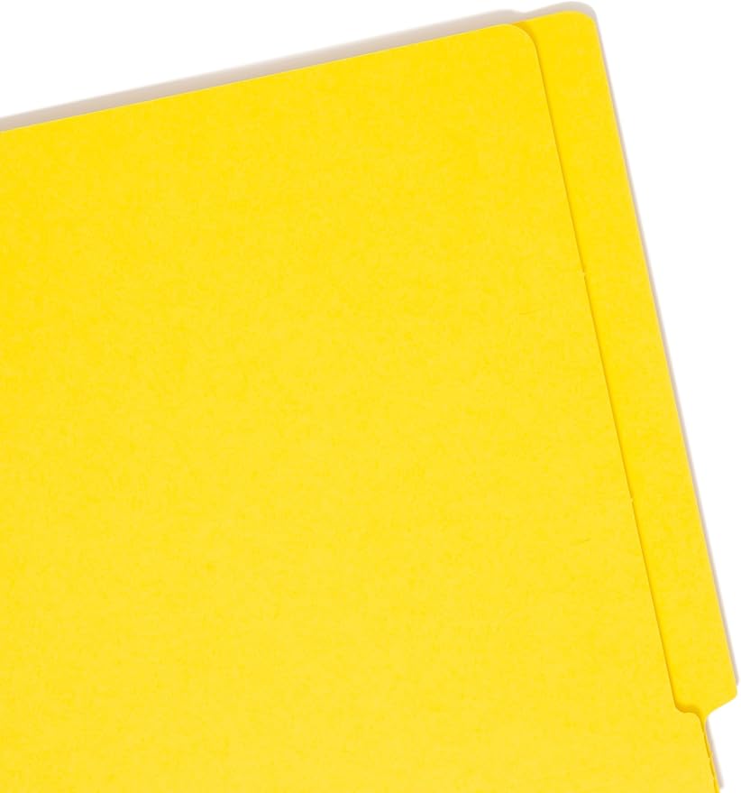 Smead End Tab Fastener File Folder, Shelf-Master® Reinforced Straight-Cut Tab, 2 Fasteners, Letter Size, Yellow, 50 per Box (25940) - Image 5