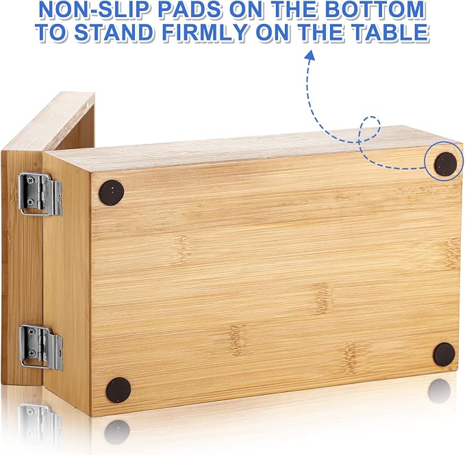 3 x 5 Inch Index Card Holder Set, Bamboo Organizer Box with 50 Dividers & 2 Sheets Alphabet Number Stickers File Note Holders, Holds 1200 Cards for Office Business Home Kitchen, Wooden Color - Image 5