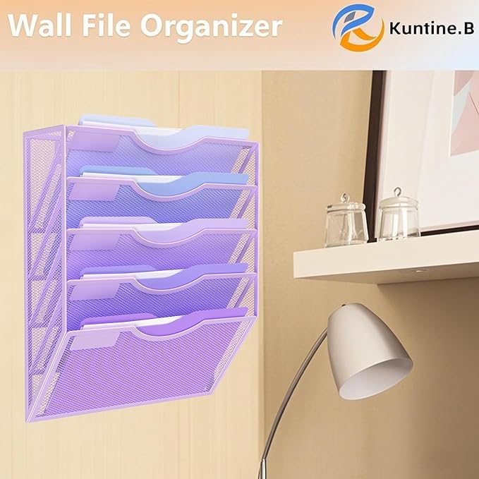 Kuntine.B Wall File Organizer Office Hanging Magazine Holder Wall File Organizer for Office Home - Image 6