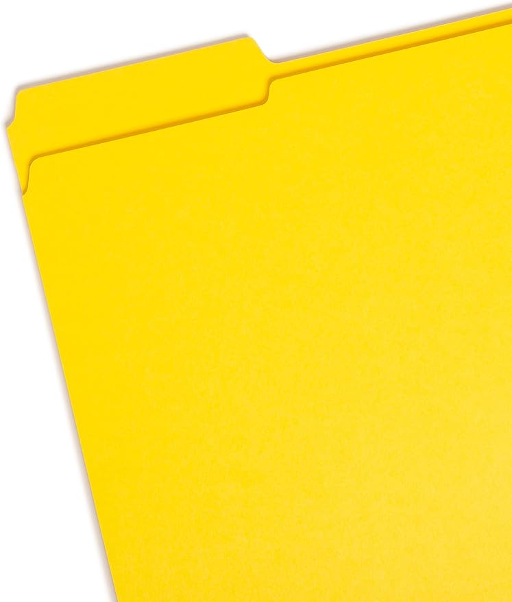 Smead File Folder, Reinforced 1/3-Cut Tab, Letter Size, Yellow, 100 per Box (12934) - Image 2
